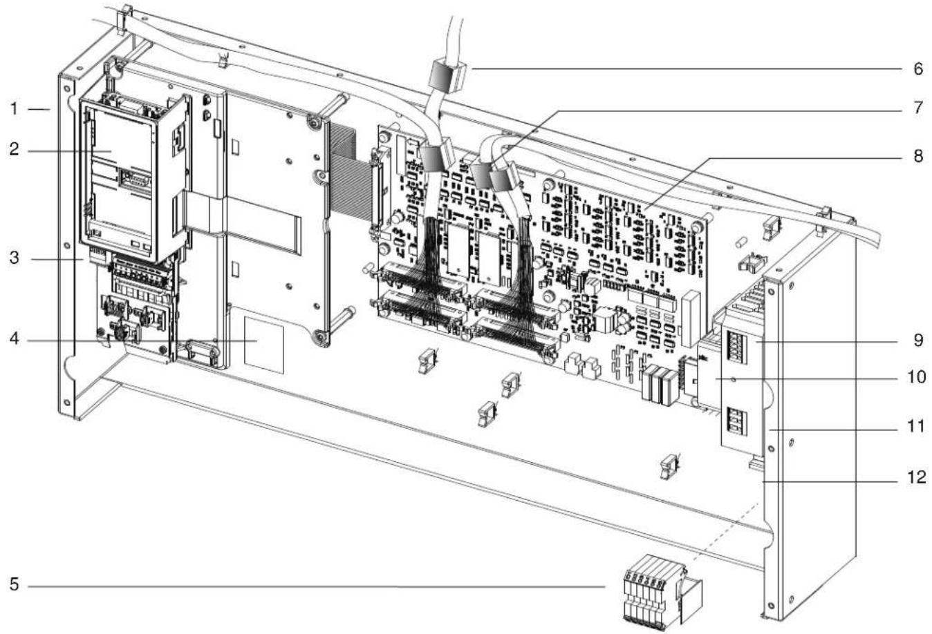 Technical diagram of an electronic device with numbered components for identification