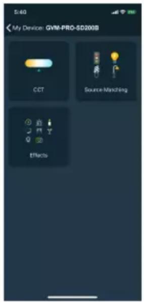 My Device: GVM-PRO-SD200B CCT Source-Manching Effects