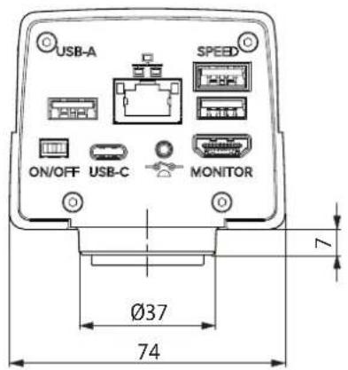 USB-A SPEED ON/OFF USB-C MONITOR Ø37 74