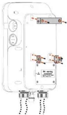 Technical diagram of an electrical device with labeled components and wiring connections