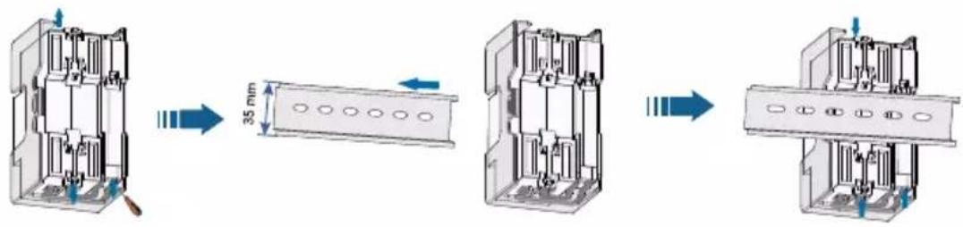 Technical diagram showing a multi-step assembly process with labeled components and dimensions