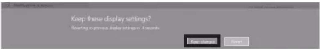 Keep these display settings? Reverting to previous display settings in 4 seconds Save changes Save!