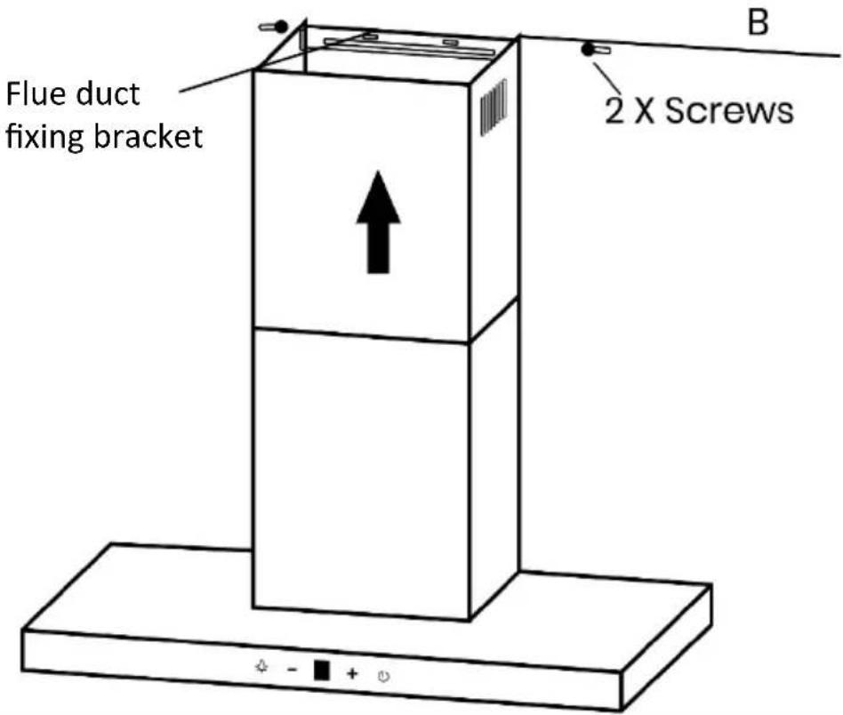 Flue duct fixing bracket B 2 X Screws