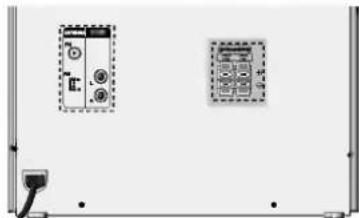 Diagramm mit zwei beschrifteten elektronischen Geräten mit Schaltkreissymbolen und Anschlüssen (kein lesbarer Text oder Beschriftungen)