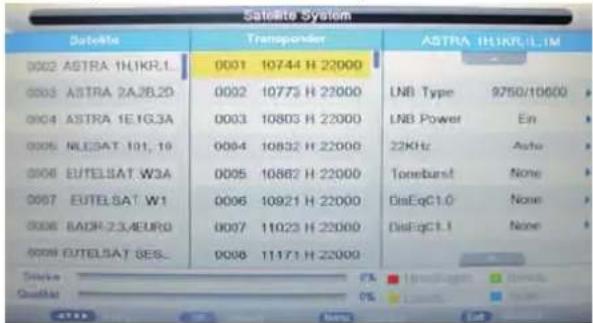 Satellite System Satellite Transponder ASTRA 1H1KR1LIM 0002 ASTRA 1H1KR1L 0003 ASTRA 2A2B2D 0004 ASTRA 1E1G3A 0005 NLEGAT 101, 19 0006 EUTELSAT W3A 0007 EUTELSAT W1 0008 BADR-23/4EUR0 0009 EUTELSAT SES_ Torebusf None DistEqC1.0 None DistEqC1.1 None