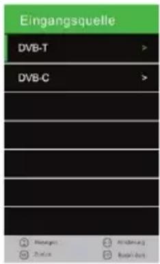 Eingangsquelle DVB-T > DVB-C >