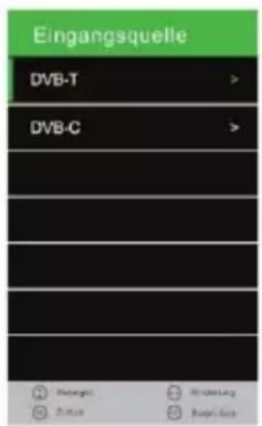 Eingangsquelle DVB-T > DVB-C >