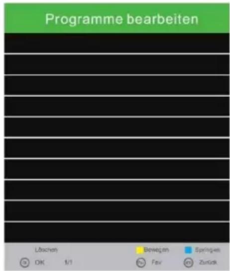 Programme bearbeiten Löschen Bewegen Springen OK 1/1 Fev Zurück