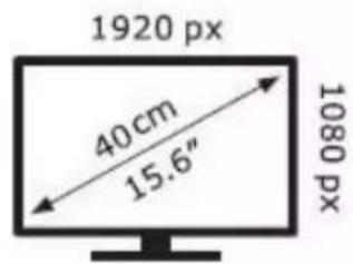 1920 px 40cm 15.6" 1080 px