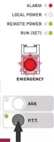 ALARM LOCAL POWER REMOTE POWER RUN (SET) EMERGENCY AUX P.T.T.