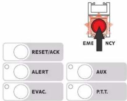 RESET/ACK ALERT EVAC. AUX P.T.T. EME NCY