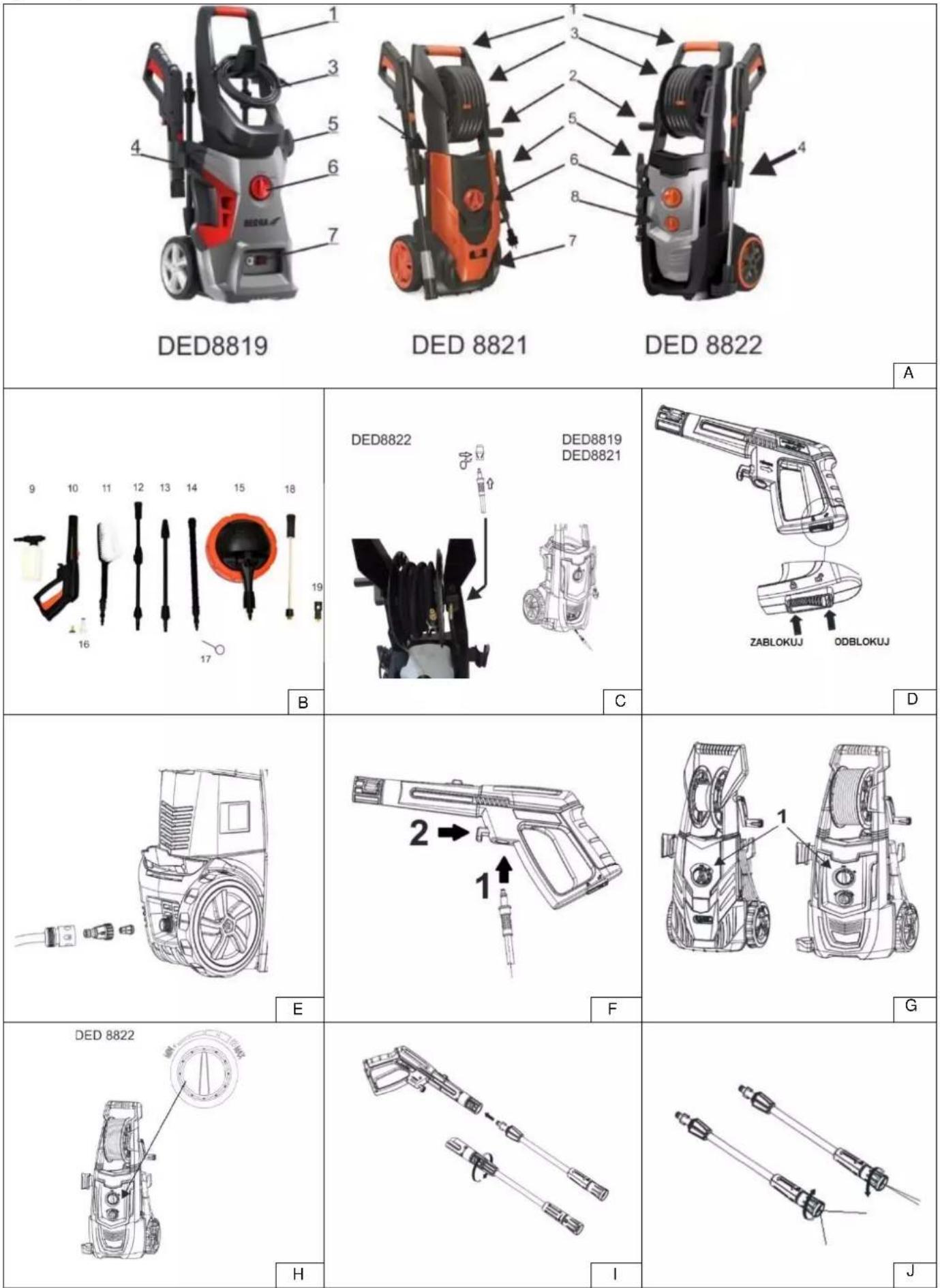 DEDRA DED8821 - Tlaková myčka - 2