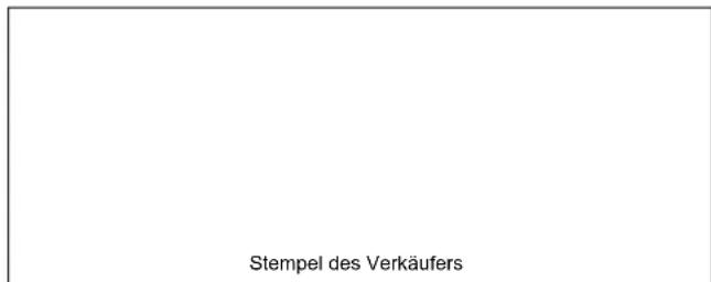 Stempel des Verkäufers