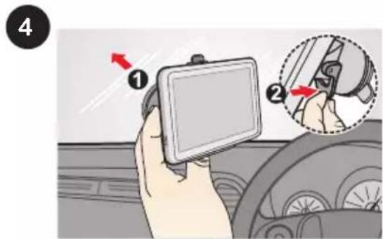 Diagram showing a hand holding a remote control device with labeled parts and directional arrows indicating motion or movement.