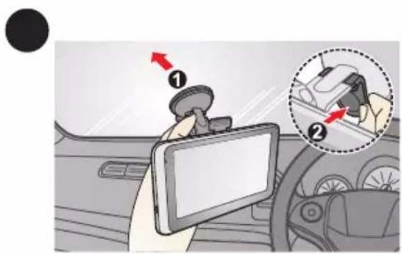 Diagram showing car dashboard adjustment with labeled parts and directional arrows indicating movement