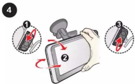 Diagram illustrating device port control steps with numbered instructions and directional arrows indicating rotation or movement.