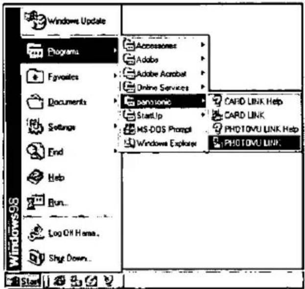 Windows Update Programs Accessories Adabo Adobe Acrobat Online Services Pamsonic StartUp MS-DOS Prompt Windows Explorer CARD LINK Help CARD LINK PHOTOMU LINK Help PHOTOMU LINK Log On Home. Shy Down.