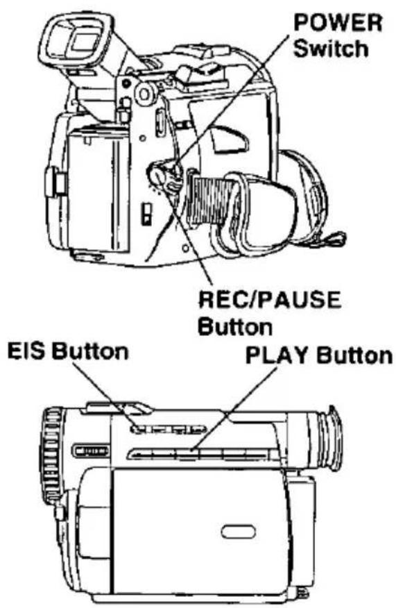 POWER Switch REC/PAUSE Button EIS Button PLAY Button