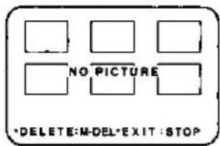 NO PICTURE *DELETE:M-DEL*EXIT:STOP
