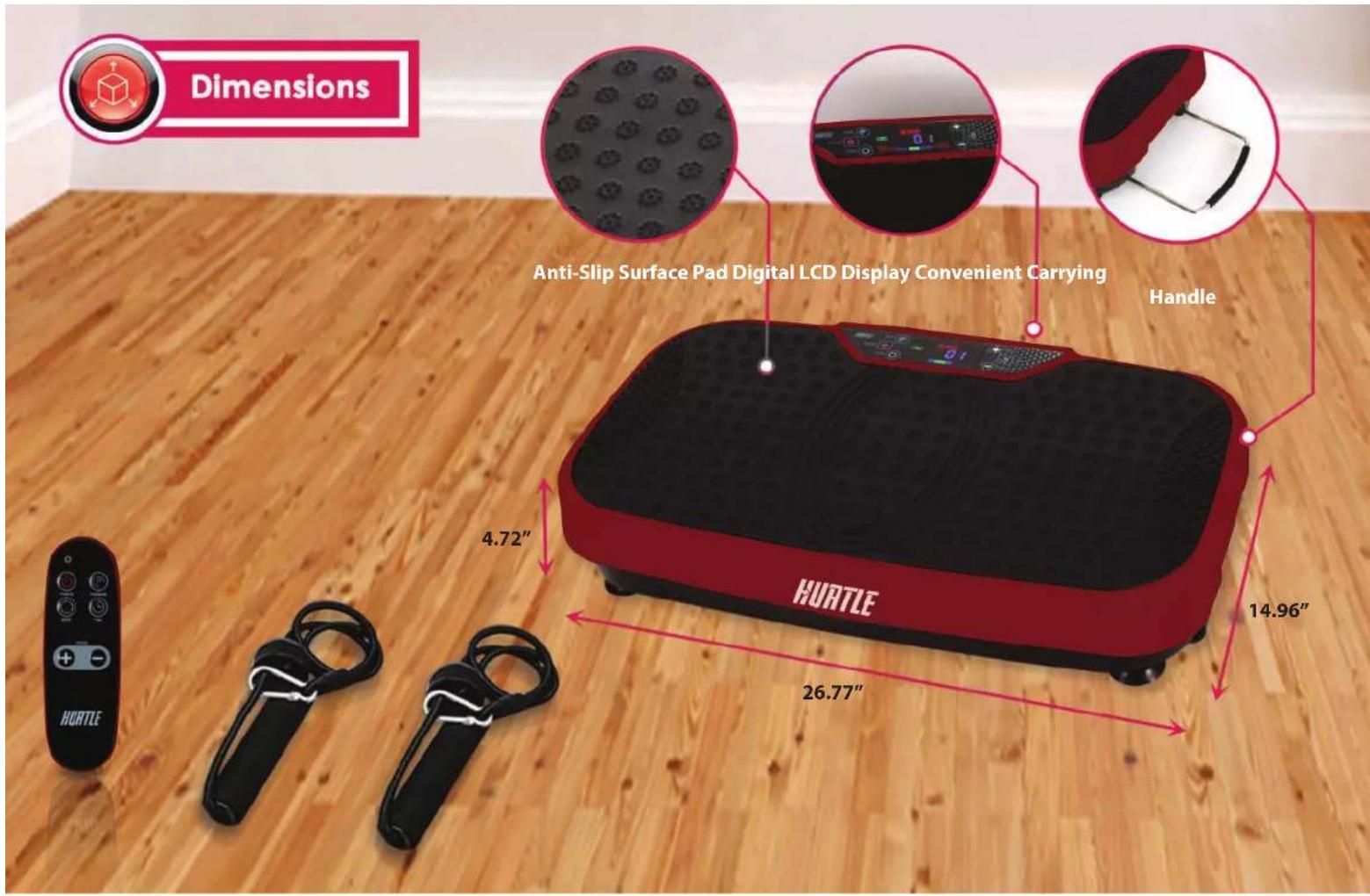 Dimensions Anti-Slip Surface Pad Digital LCD Display Convenient Carrying Handle 4.72" 14.96" 26.77"