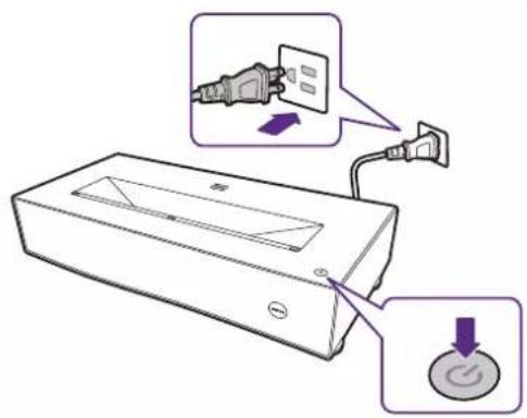 Diagram showing a device with an electrical plug connected to a power outlet, with a close-up of the plug's internal structure and a button labeled '按钮' (button).