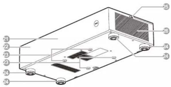 Technical diagram of a device with numbered components, likely an enclosure or chassis assembly