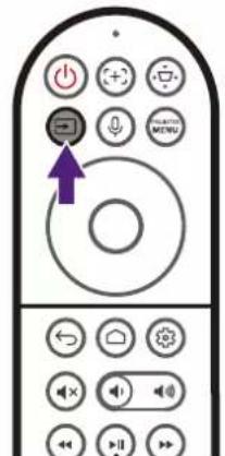 Diagram of a remote control with labeled buttons and an arrow pointing to the control panel