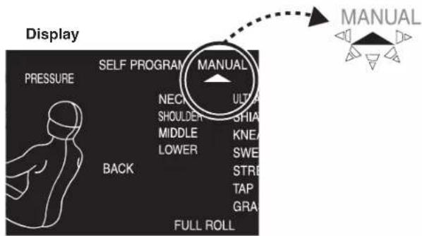 Display: Pressure, Self Program, Neckle Ultra, Shoulder Ghiar, Middle Knea, Lower Swe, Back Strb, Tap, Gra, Full Roll, Manual