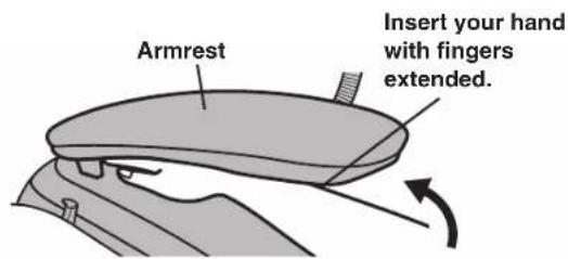 Armrest: insert your hand with fingers extended.