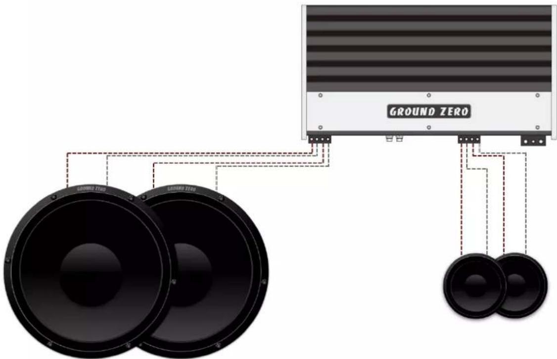 Ground Zero GZUF 60SQ-A - 3-way setup wiring - 2