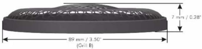 7 mm / 0.28" 89 mm / 3.50" (Grill B)