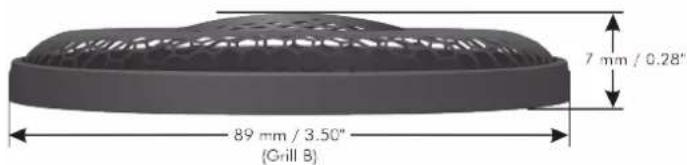 7 mm / 0.28" 89 mm / 3.50" (Grill B)