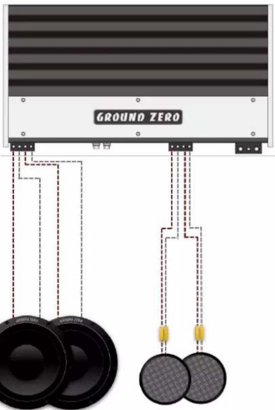 Ground Zero GZUM 80SQ - 3-way setup wiring - 2