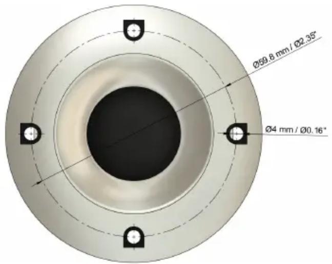 Ø99.8 mm / Ø2.36° Ø4 mm / Ø0.16°