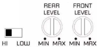 HI LOW REAR LEVEL MIN MAX FRONT LEVEL MIN MAX