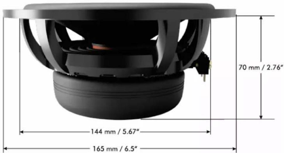 70 mm / 2.76" 144 mm / 5.67" 165 mm / 6.5"