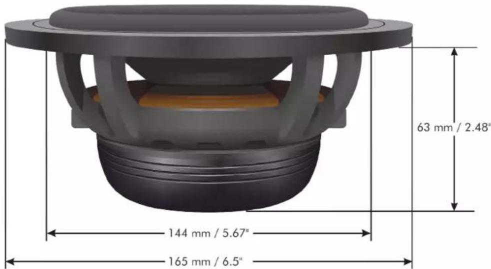 63 mm / 2.48" 144 mm / 5.67" 165 mm / 6.5"