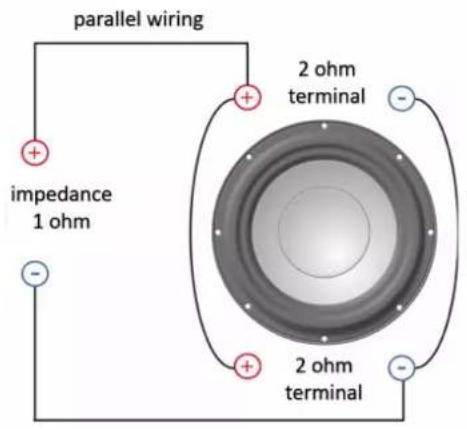 parallel wiring impedance 1 ohm 2 ohm terminal 2 ohm terminal