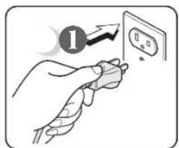 Diagram showing a hand inserting a switch into an electrical outlet, with a numbered callout indicating step 1.