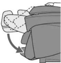 Diagram of a mechanical assembly with a curved arrow indicating rotation (no text or symbols present)