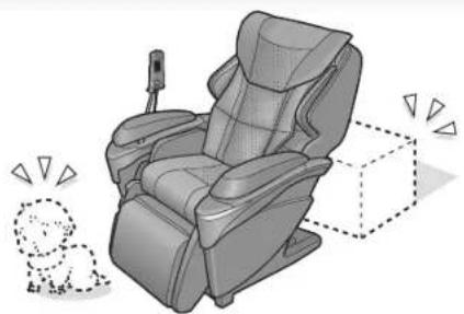 Illustration of a modern massage chair with a dog and motion arrows indicating motion (no text or symbols)