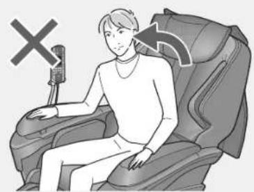 Illustration of a person seated in a massage chair with a medical device, no text or symbols present
