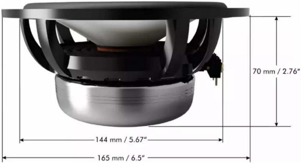 70 mm / 2.76" 144 mm / 5.67" 165 mm / 6.5"