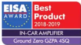 EISA AWARD Best Product 2018-2019 IN-CAR AMPLIFIER Ground Zero GZPA 4SQ