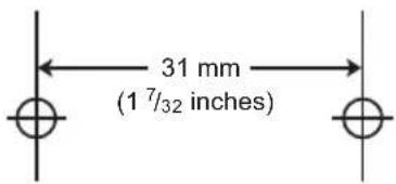 31 mm (1 7/32 inches)