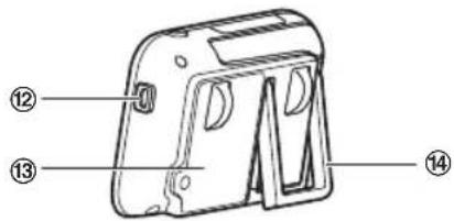 Technical diagram of a mechanical housing with numbered parts labeled 12, 13, and 14