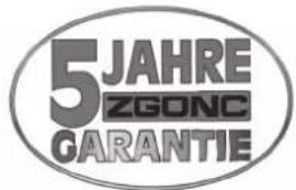 5JAHRE ZGONC GARANTIE