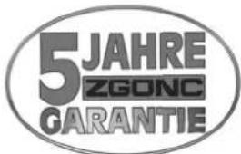 5JAHRE ZGONC GARANTIE
