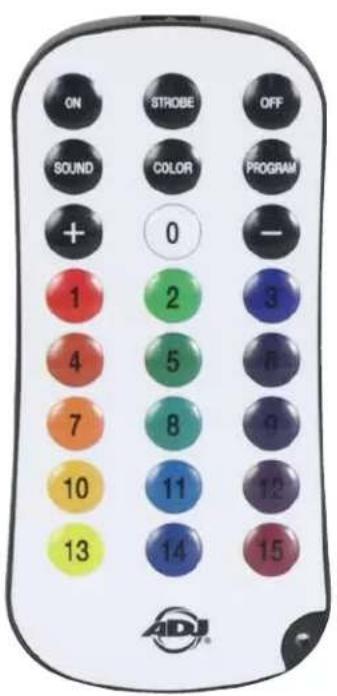 ON STROBE OFF SOUND COLOR PROGRAM + 0 - 1 2 3 4 5 6 7 8 9 10 11 12 13 14 15
