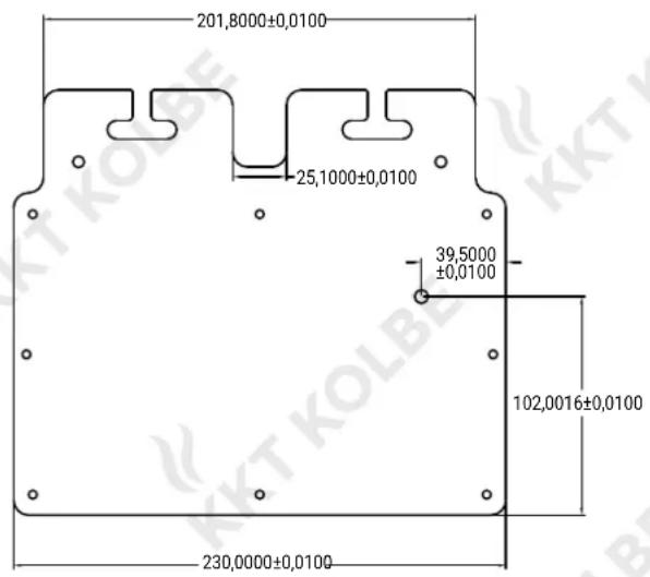 201,8000±0,0100 25,1000±0,0100 39,5000 ±0,0100 102,0016±0,0100 230,0000±0,0100 KKT KOLBE